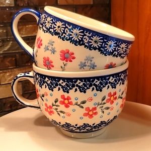 Polish Pottery Jumbo Soup/Coffee Mug #349n #101.  I have two priced separately.